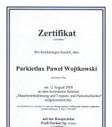 Certyfikat szkolenia Profi-Parkiet