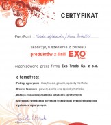 Certyfikat szkolenia Exo Line